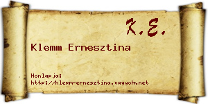 Klemm Ernesztina névjegykártya
